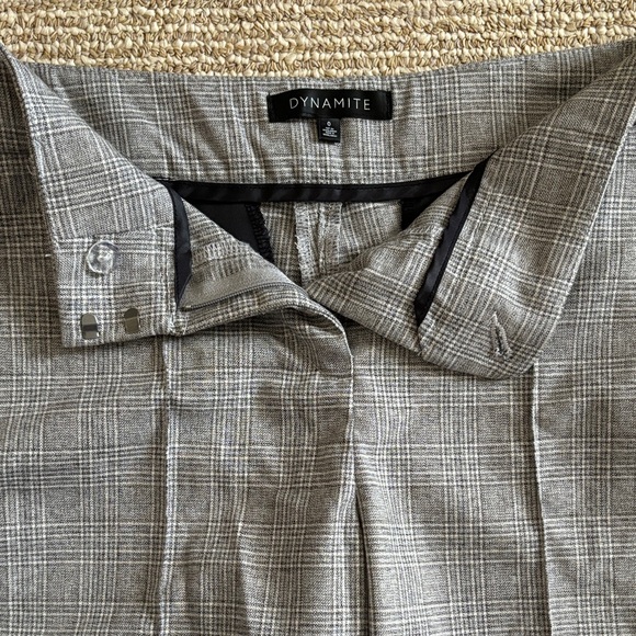 Dynamite Gray Plaid Pants with Black Accents - Picture 2 of 4